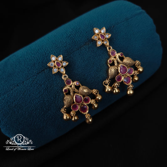 earrings 92.5 silver peacock design earrings-rcl59 92.5 silver ramala jewelry / ramala collections
