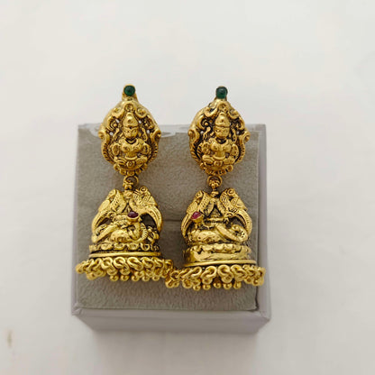 earrings silver lakshmi devi jhumkas-rcsh06 92.5 silver ramala jewelry / ramala collections