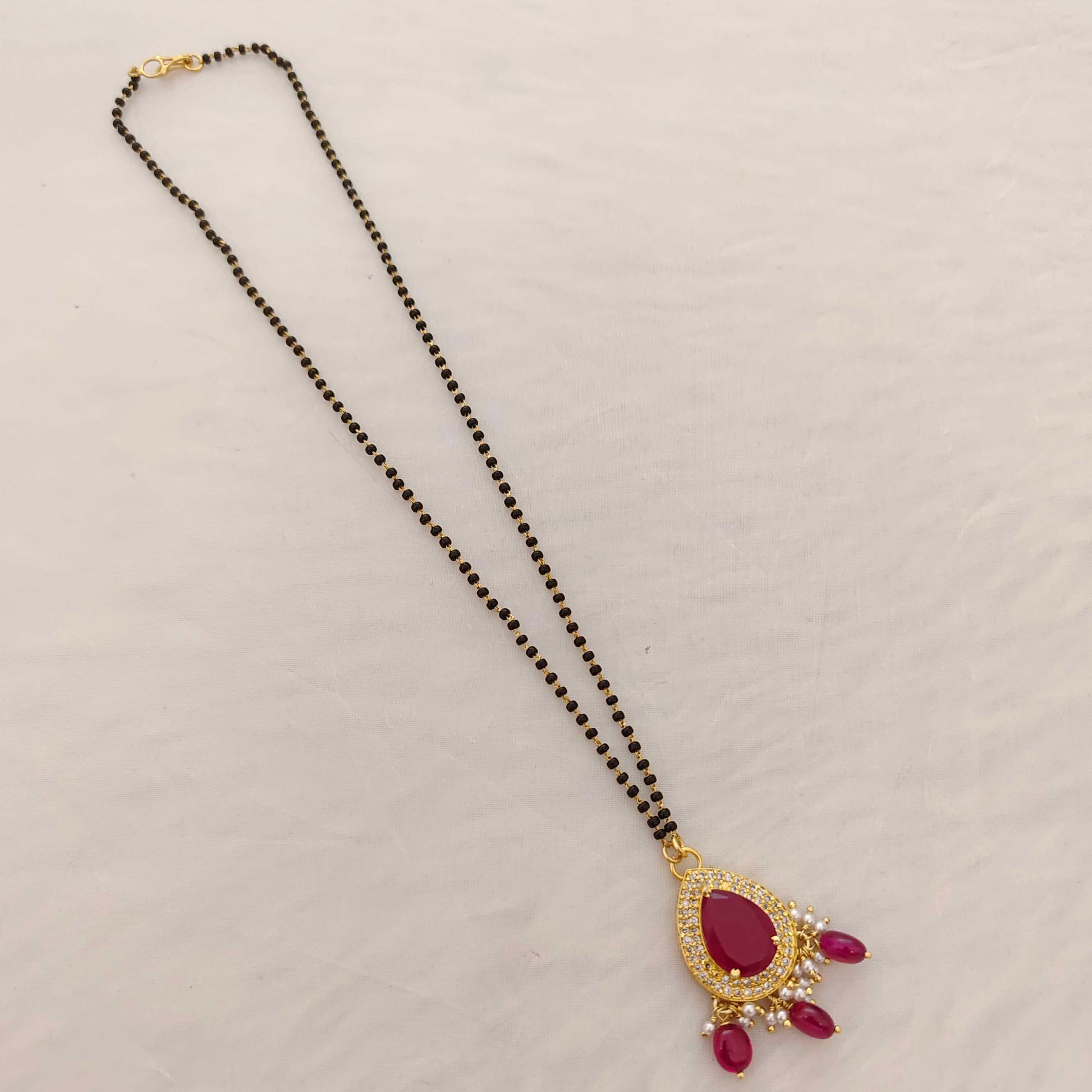 chain silver black beads chain -rch445 92.5 silver ramala jewelry / ramala collections