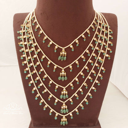 Silver Pearls Rani Haram-H081