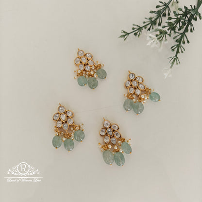 White stones Silver locket-RCH707