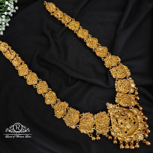 92.5 silver beautiful Lakshmi Devi Design haram with gold balls hangings -RCP133