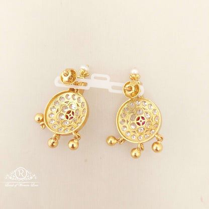 Silver White Stones Earrings-M227