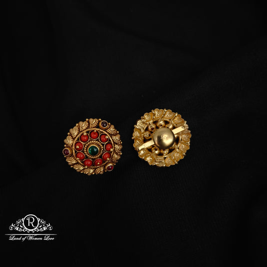92.5 Silver Corals Nakhi Studs-RCJR829