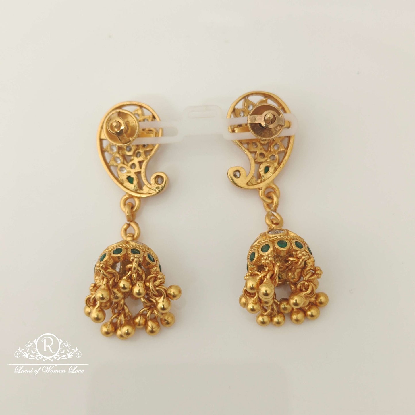 Silver Peacock Design jhumkas-RCCP128