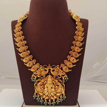 Silver Peacock & Mango Model Lakshmidevi Haram-RCC314