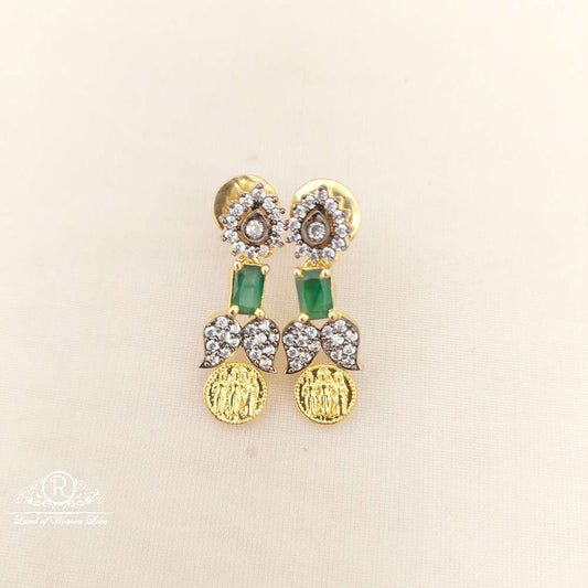 earrings silver black cz- stones earrings-m207 cz 92.5 silver ramala jewelry / ramala collections