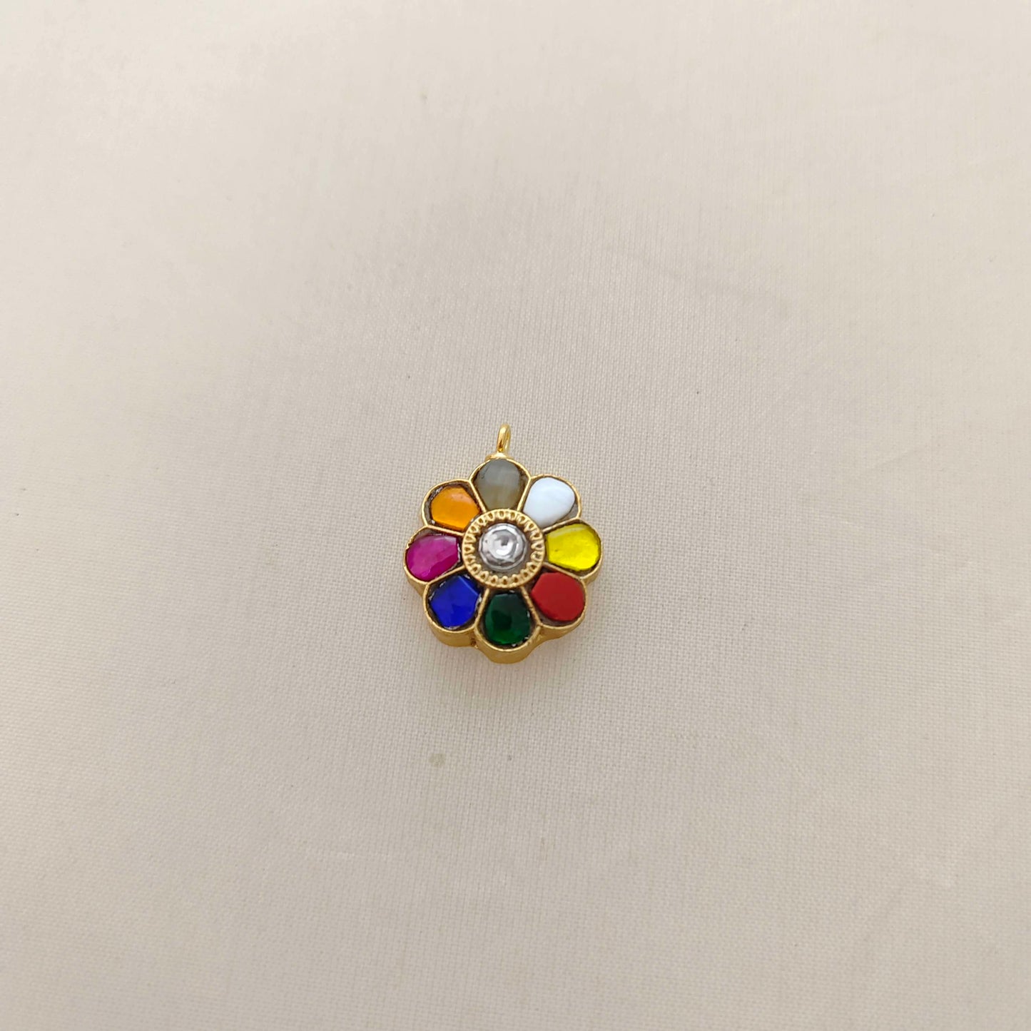 Silver kundan navaratna pendant -RCD265