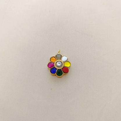 Silver kundan navaratna pendant -RCD265