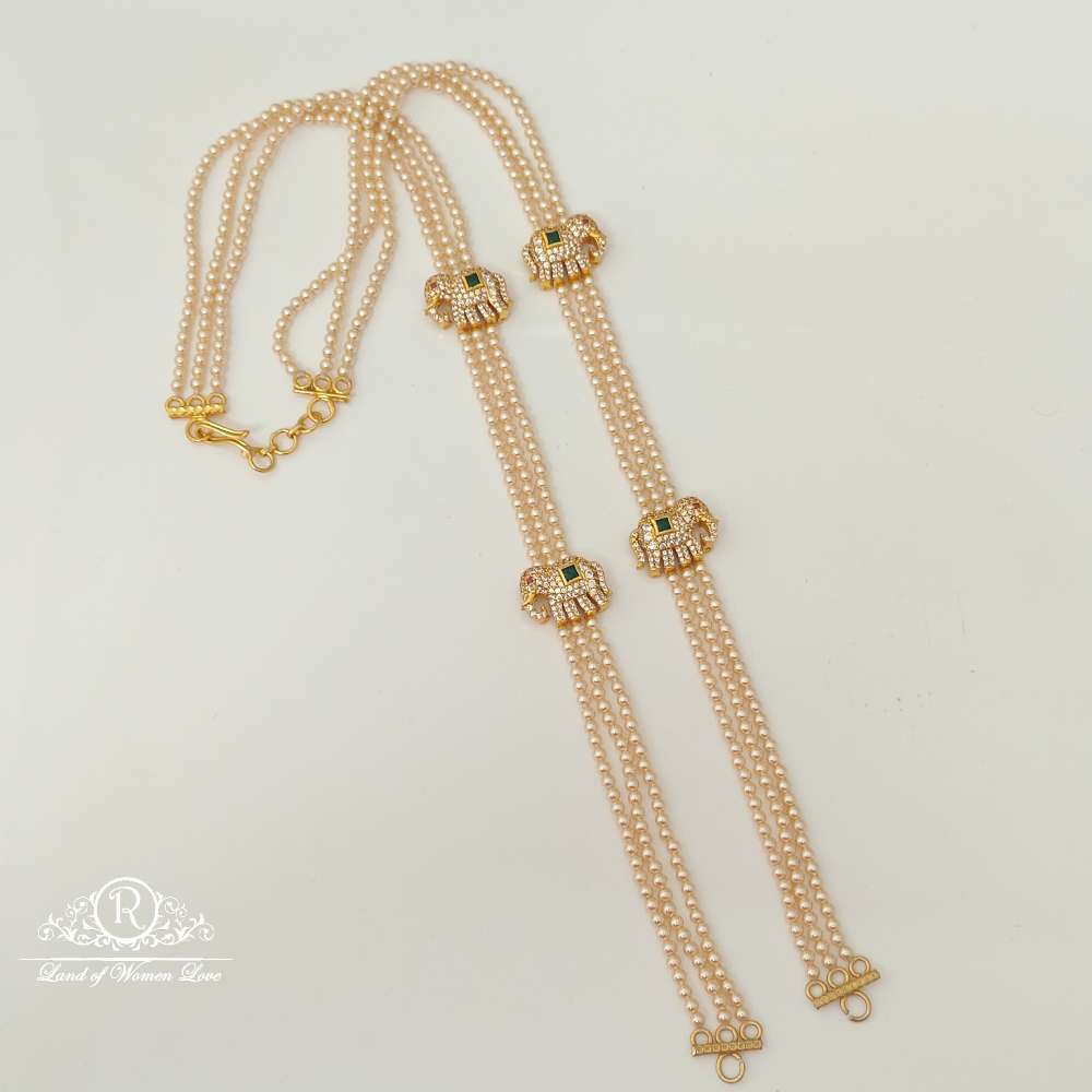 Cultural richness beautiful pearls with elephant side lockets Ã¢Å“Â¨ 25"-RCH497