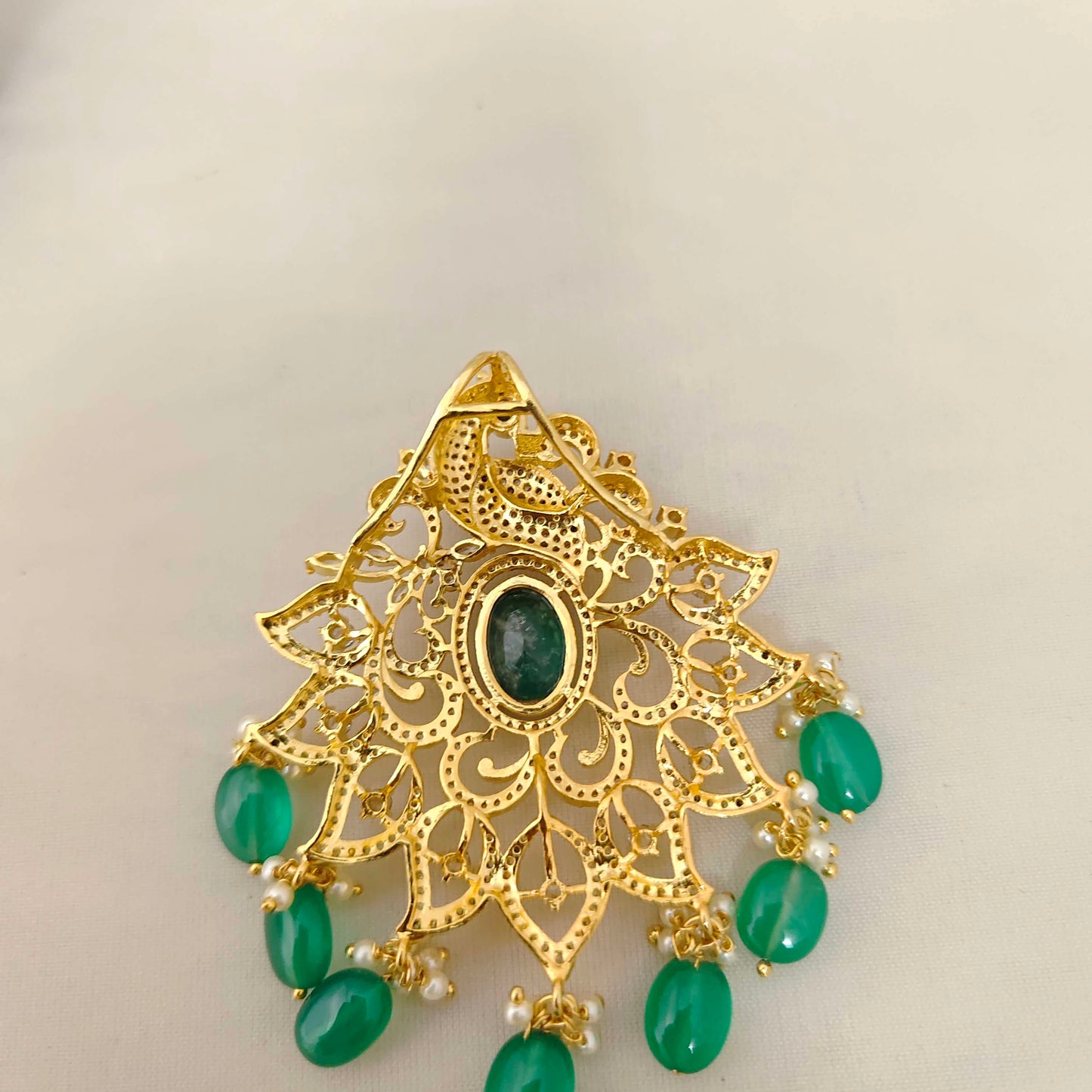 Silver CZ- stone peacock ÃƒÂ°Ã…Â¸Ã‚Â¦Ã…Â¡ pendant -RCD288