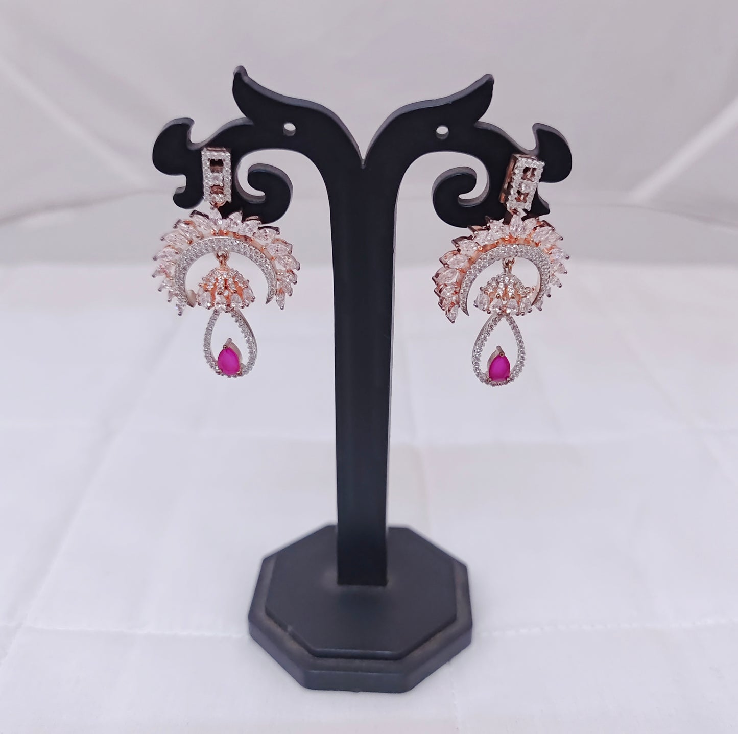 earrings silver cz- stones earrings designs -rcg015 cz 92.5 silver ramala jewelry / ramala collections