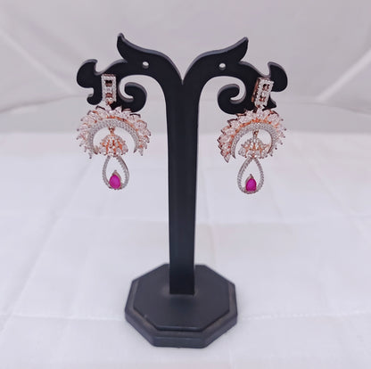 earrings silver cz- stones earrings designs -rcg015 cz 92.5 silver ramala jewelry / ramala collections