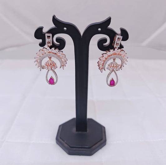 earrings silver cz- stones earrings designs -rcg015 cz 92.5 silver ramala jewelry / ramala collections