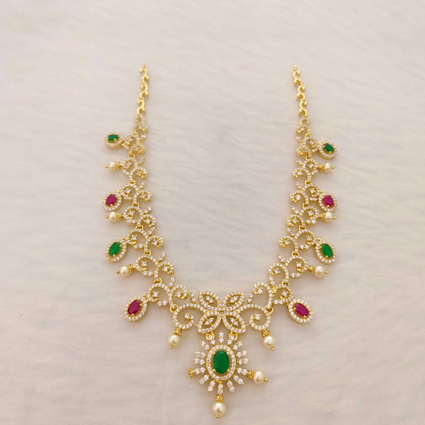 earrings silver cz-stone diamond replica necklace -rct48 cz 92.5 silver ramala jewelry / ramala collections