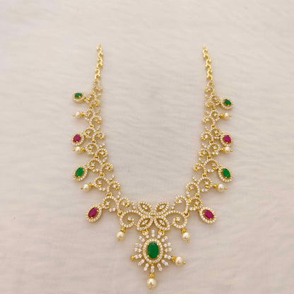 earrings silver cz-stone diamond replica necklace -rct48 cz 92.5 silver ramala jewelry / ramala collections