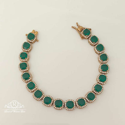 earrings silver green stones design bracelet-rcmj165 92.5 silver ramala jewelry / ramala collections