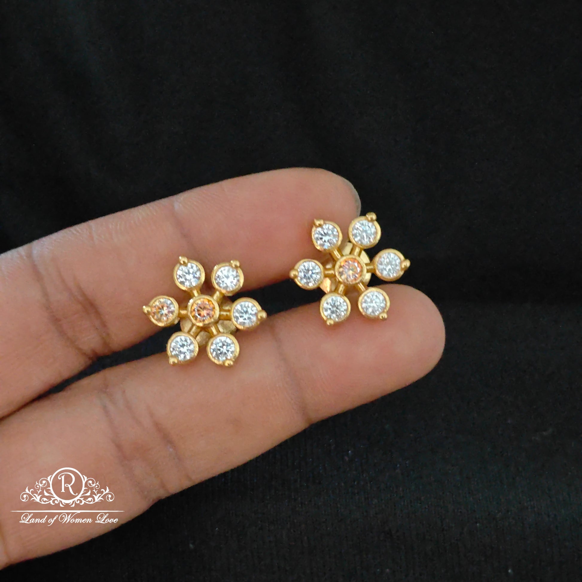 earrings silver 7 stone earrings -rcm401 92.5 silver ramala jewelry / ramala collections