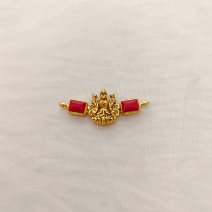 silver lakshmi devi coral locket-rcm593 coral 92.5 silver ramala jewelry / ramala collections