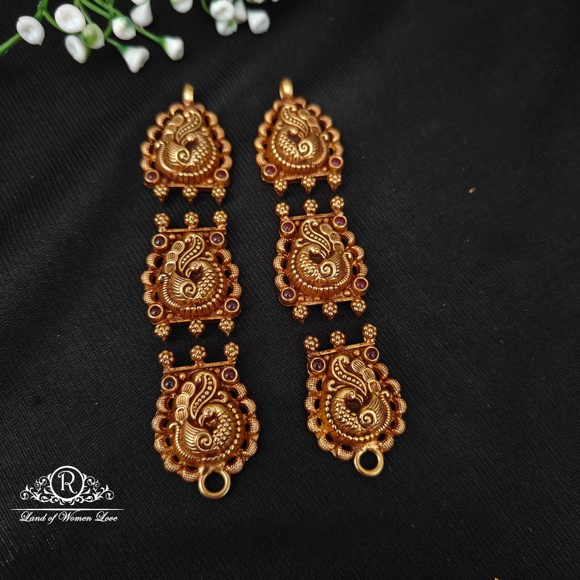 92.5 silver simple and cute side lockets with peacock -rcjr942 92.5 silver ramala jewelry / ramala collections