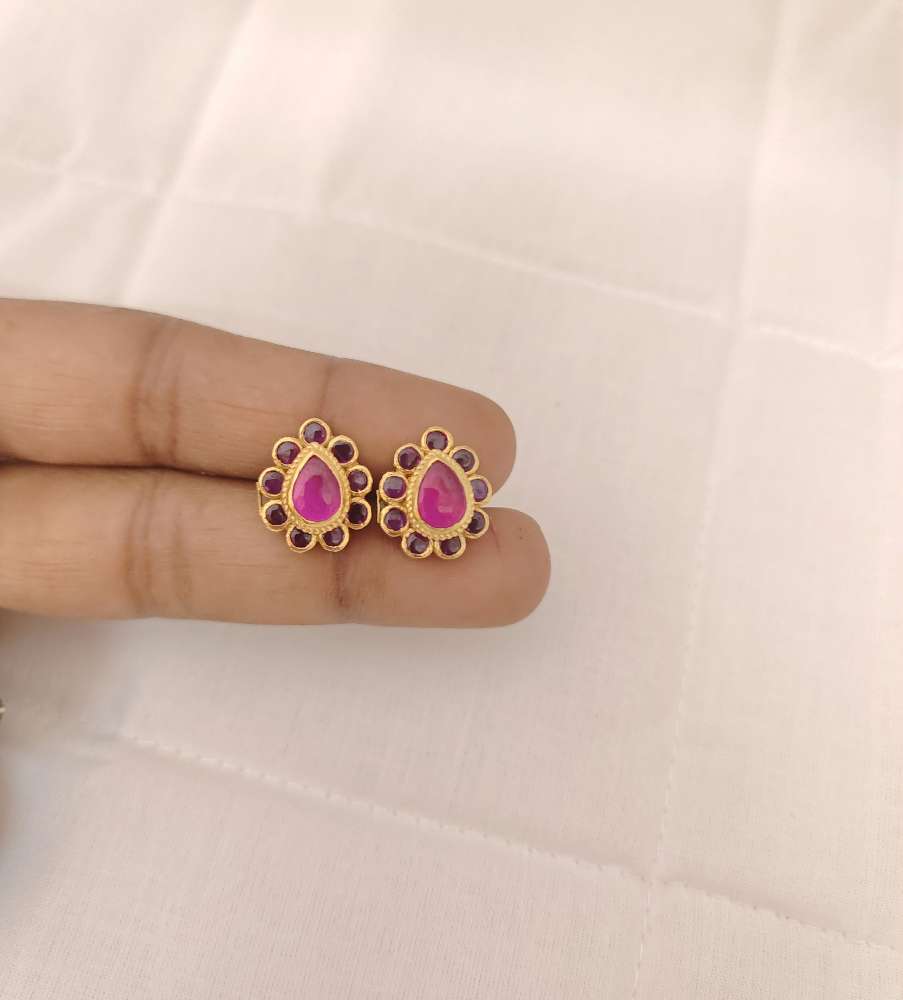 Silver Two In One Design Stud Earrings-H125