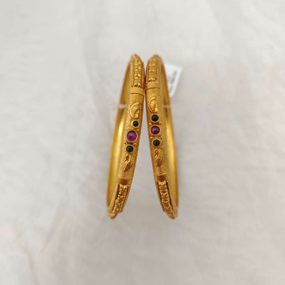 bangle silver base gold polish design bangles-rch511 92.5 silver ramala jewelry / ramala collections