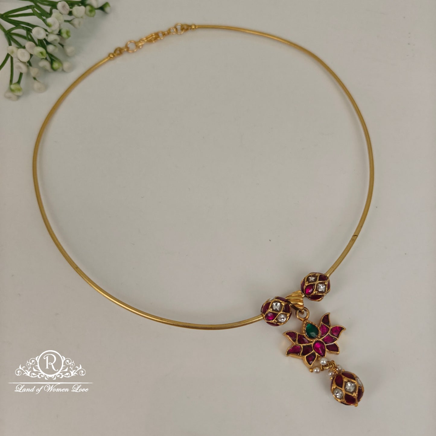 92.5 silver lotus design locket kante-rcpk011 92.5 silver ramala jewelry / ramala collections