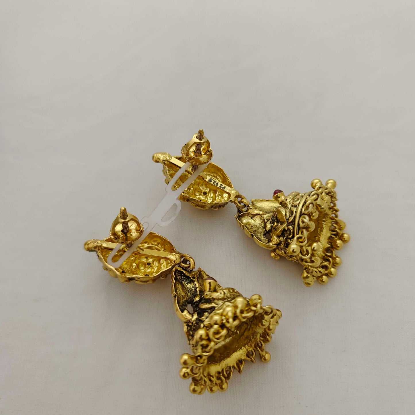 Silver lakshmi devi jhumkas-RCSH06