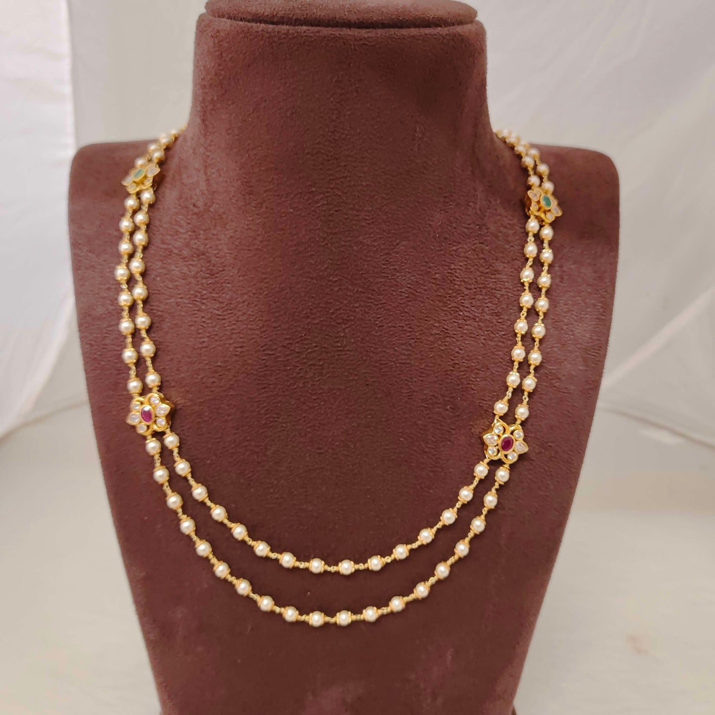 chain silver pearls two step chain -rch328 92.5 silver ramala jewelry / ramala collections