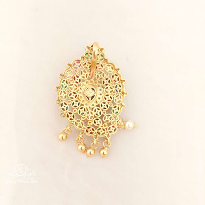 Silver Navaratna Stones Mango Locket-C199