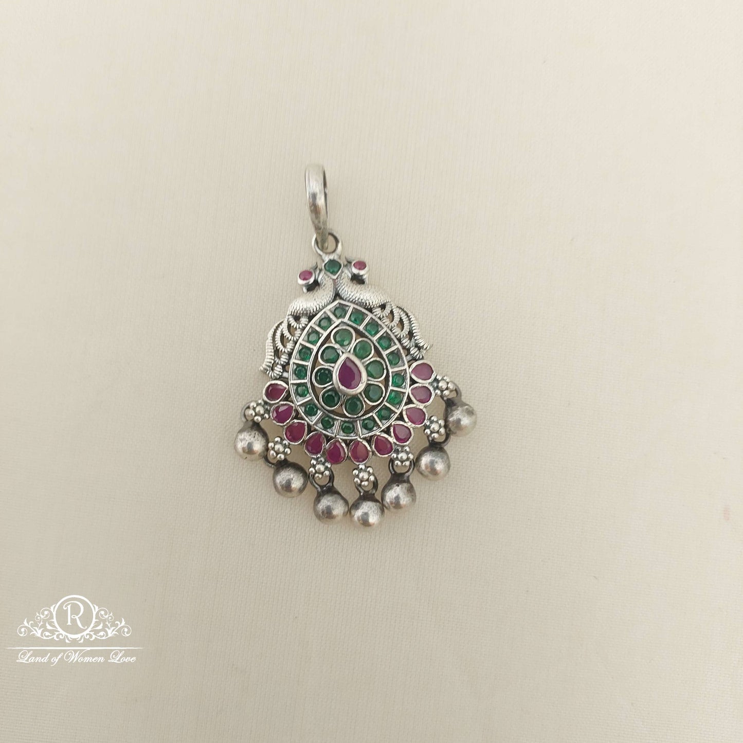 Silver Peacock Design Locket-M303