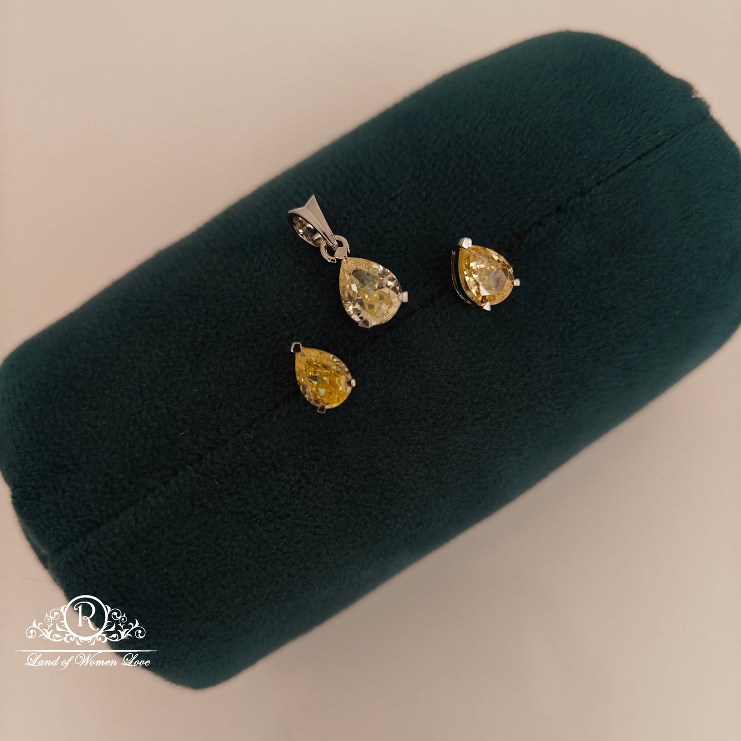 earrings 92.5 silver simple and cute yellow earrings with locket -rcle04 cz 92.5 silver ramala jewelry / ramala collections