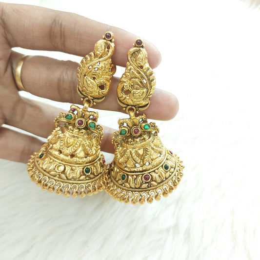 Silver Nakshi  jhumkas-C013