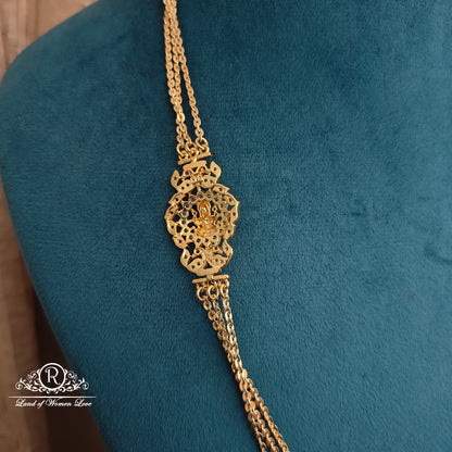 92.5 Silver Lakshmi Devi locket Chandra haram - RCH974