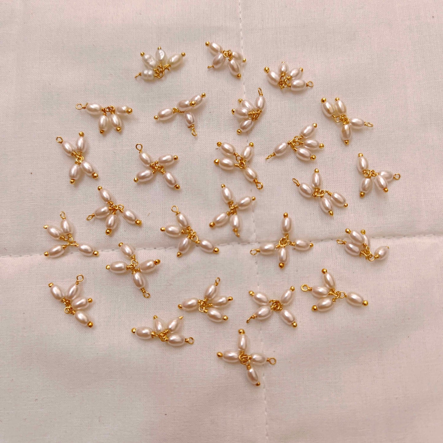 Silver Gold polish rice pears 4 balls -RCJR262