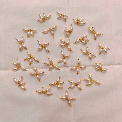 Silver Gold polish rice pears 4 balls -RCJR262