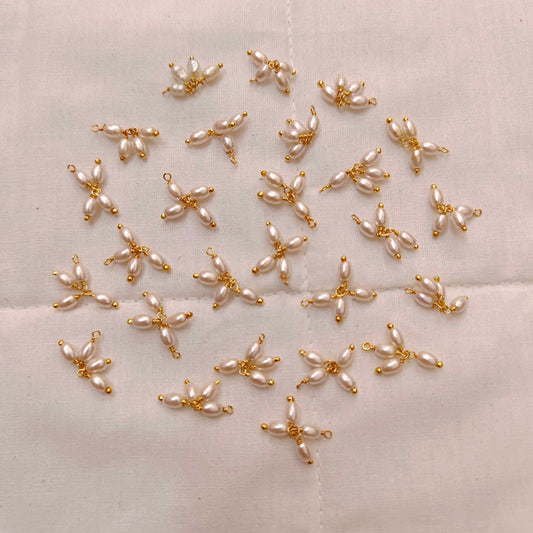 Silver Gold polish rice pears 4 balls -RCJR262