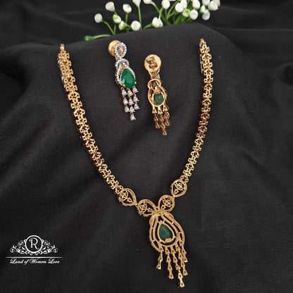 92.5 silver simple and Cute necklace with earrings -RCM091245