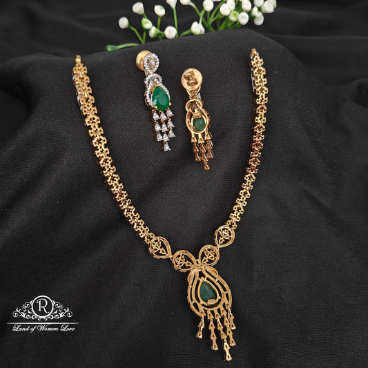 92.5 silver simple and Cute necklace with earrings -RCM091245