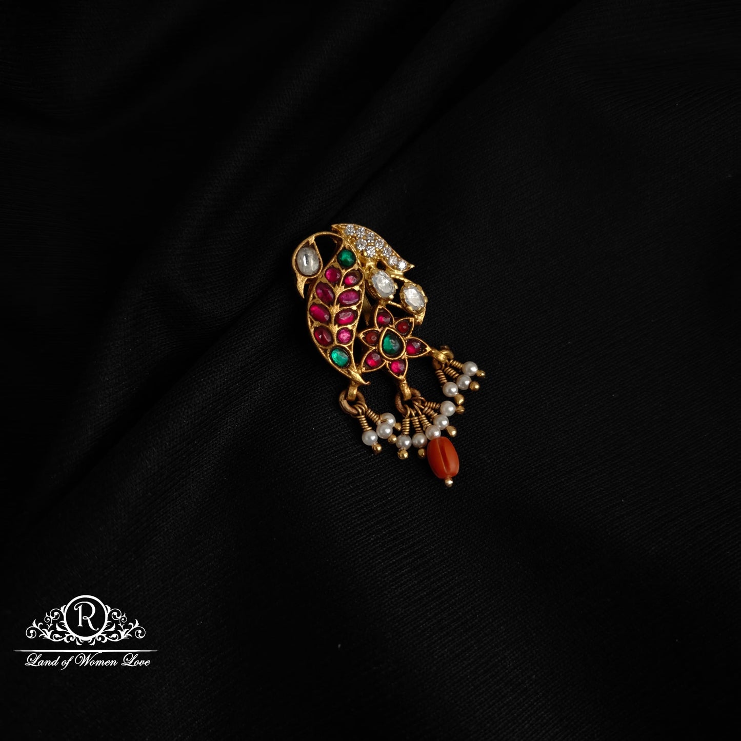 pendant silver peacock kundan pendant kundan 92.5 silver ramala jewelry / ramala collections