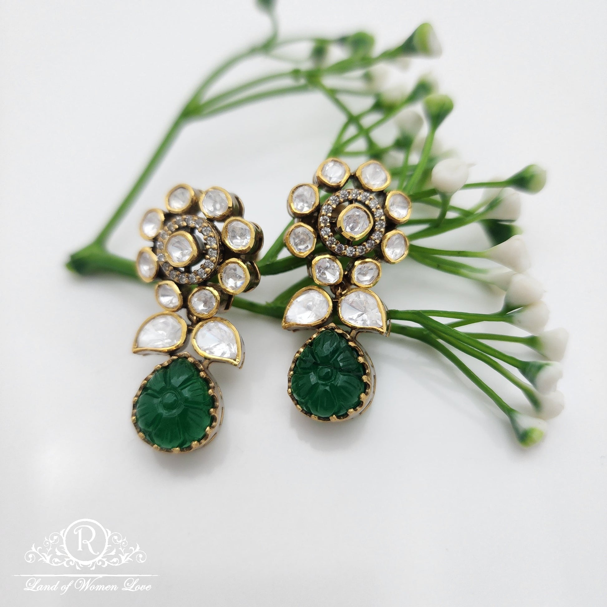 earrings silver moissanite earrings -rcrs16 moissanite 92.5 silver ramala jewelry / ramala collections