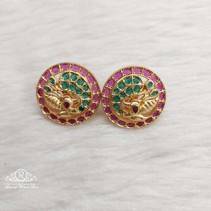 Silver Peacock Stud Earrings-SA207
