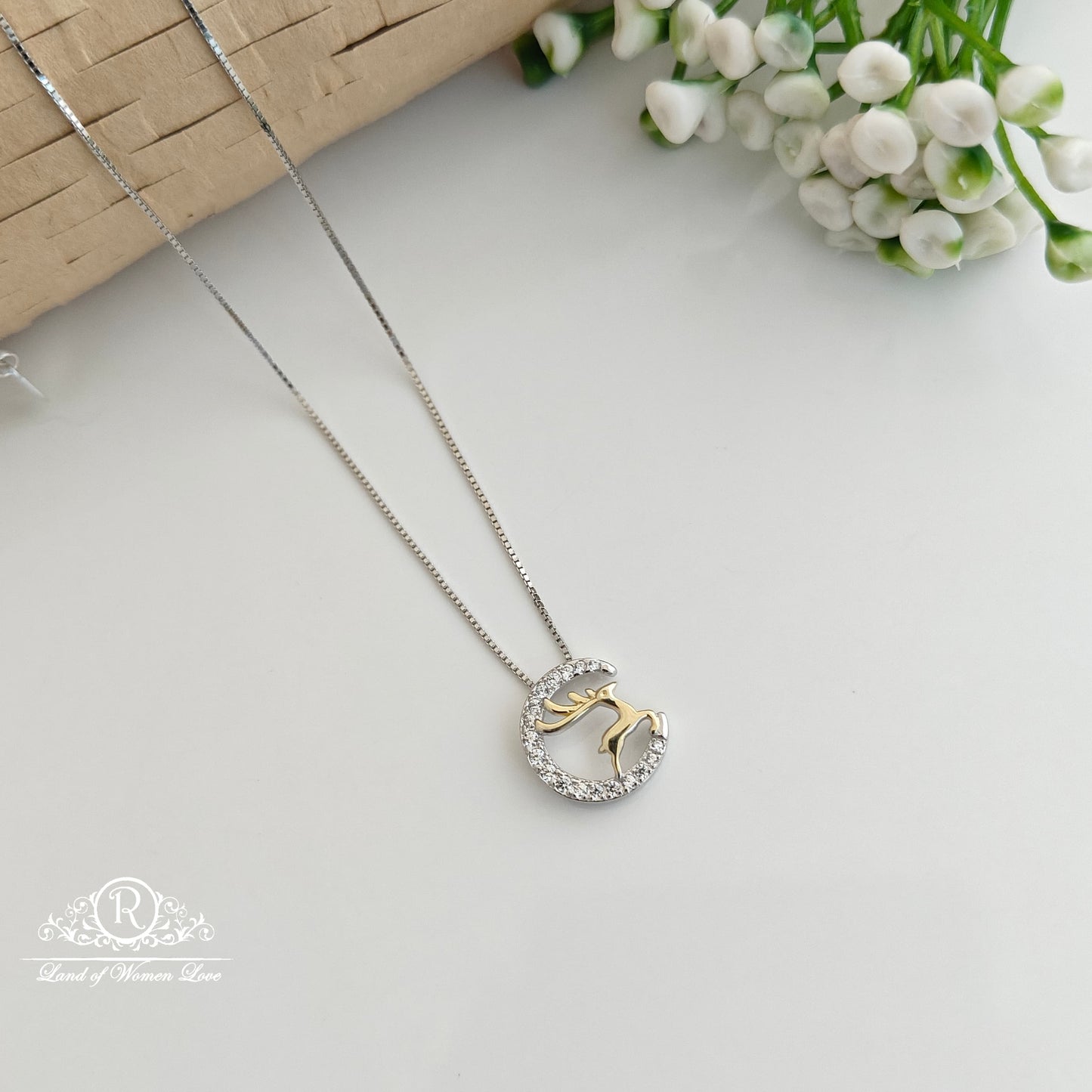 Silver oxidised  polish chain with locket -RCRC14-4