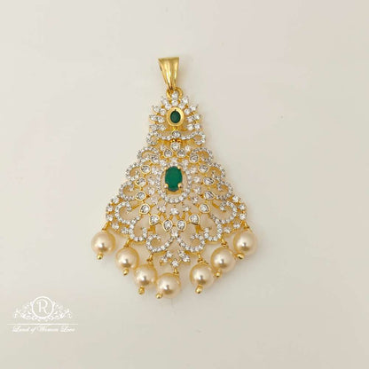 silver diamond replica design cz-stones locket-rccp47 cz 92.5 silver ramala jewelry / ramala collections