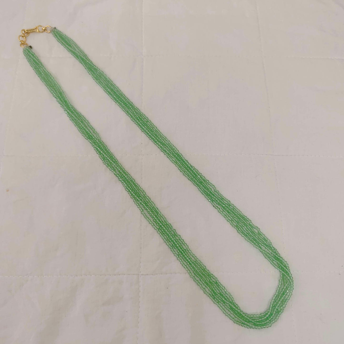 green colour cristal beads mala 22 inches 5 lines rch310 92.5 silver ramala jewelry / ramala collections