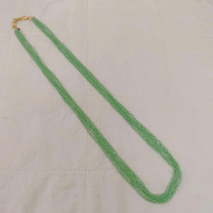 green colour cristal beads mala 22 inches 5 lines rch310 92.5 silver ramala jewelry / ramala collections