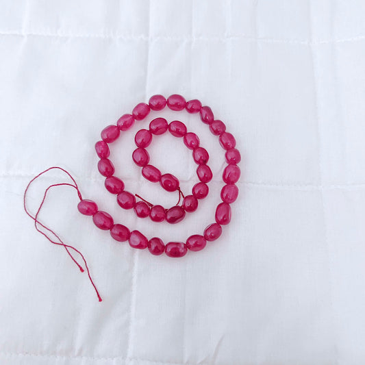 ruby quartz plain oval dul dul beads-rcmj02 ruby 92.5 silver ramala jewelry / ramala collections