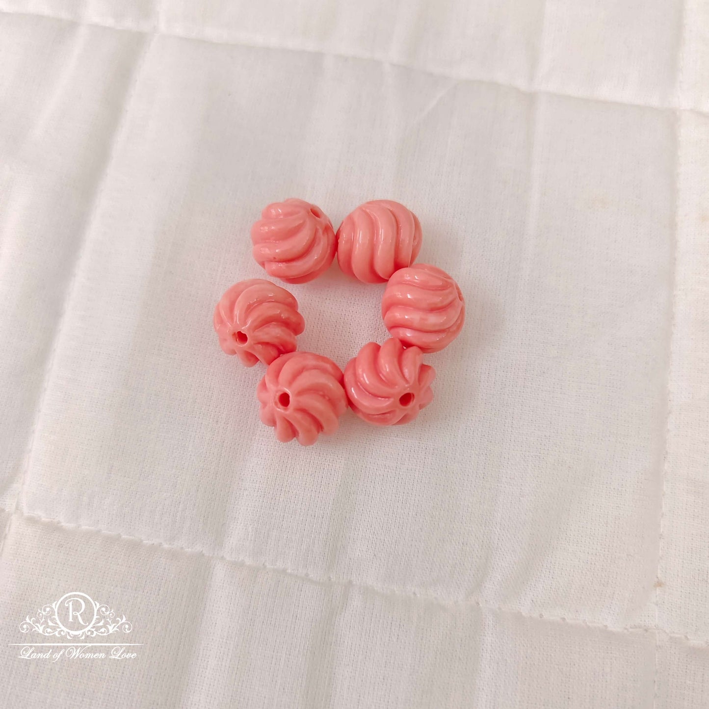 Royal Pink Transparent Glitter Chunky Beads-RCMB34