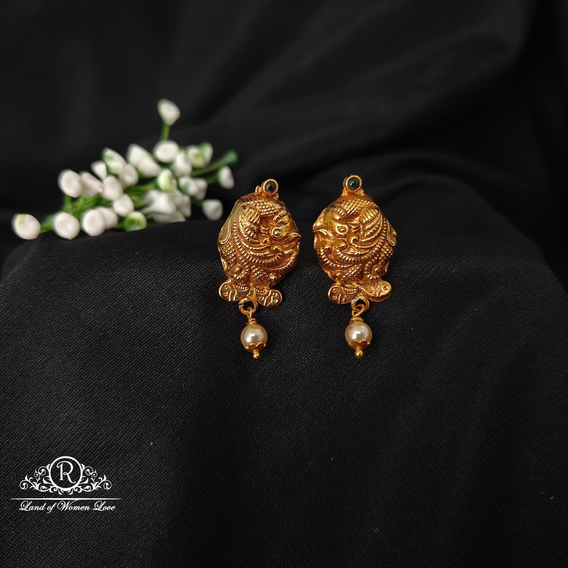 earrings 92.5 silver simple and cute earrings with peacock design -rcz79 92.5 silver ramala jewelry / ramala collections