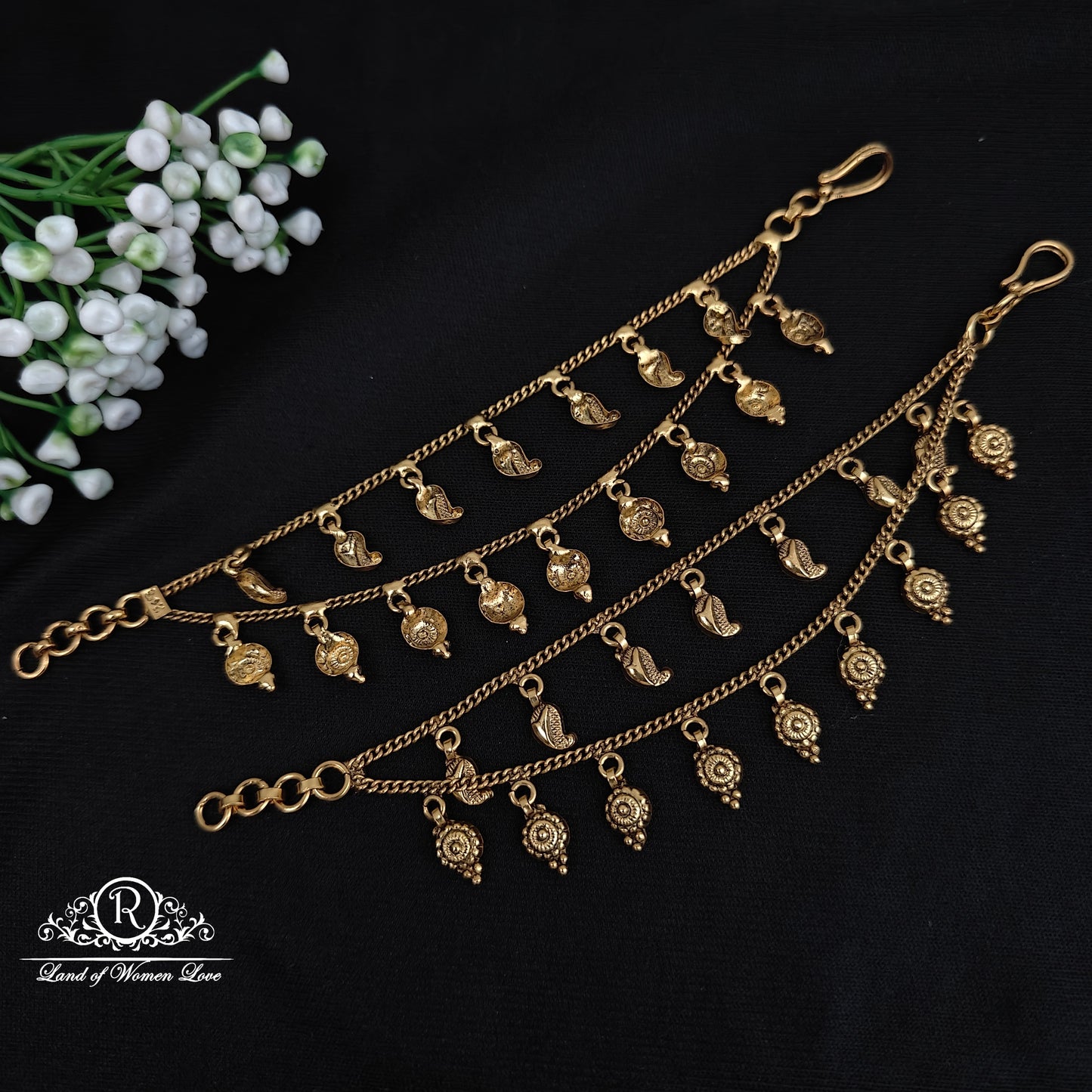 92.5 silver simple and cute Ear chains - RCBG037